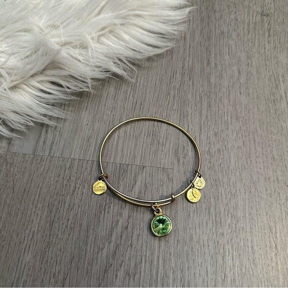 Alex and Ani August Birthstone Charm Bangle Peridot Bracelet - Picture 3 of 5